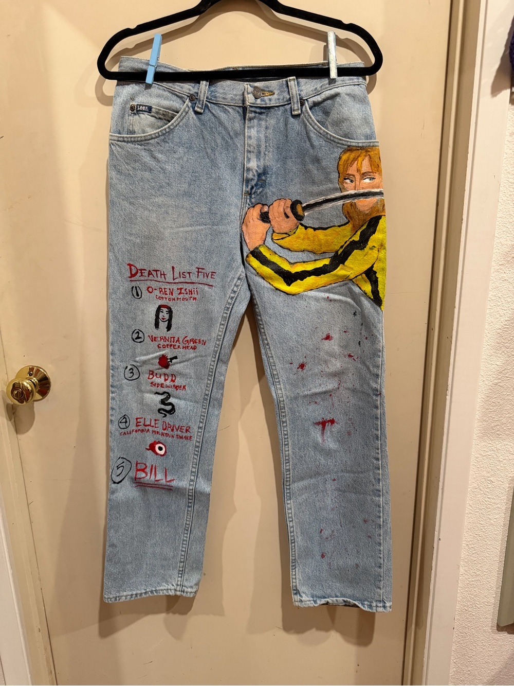 Hand-Painted Lee X Kill Bill jeans